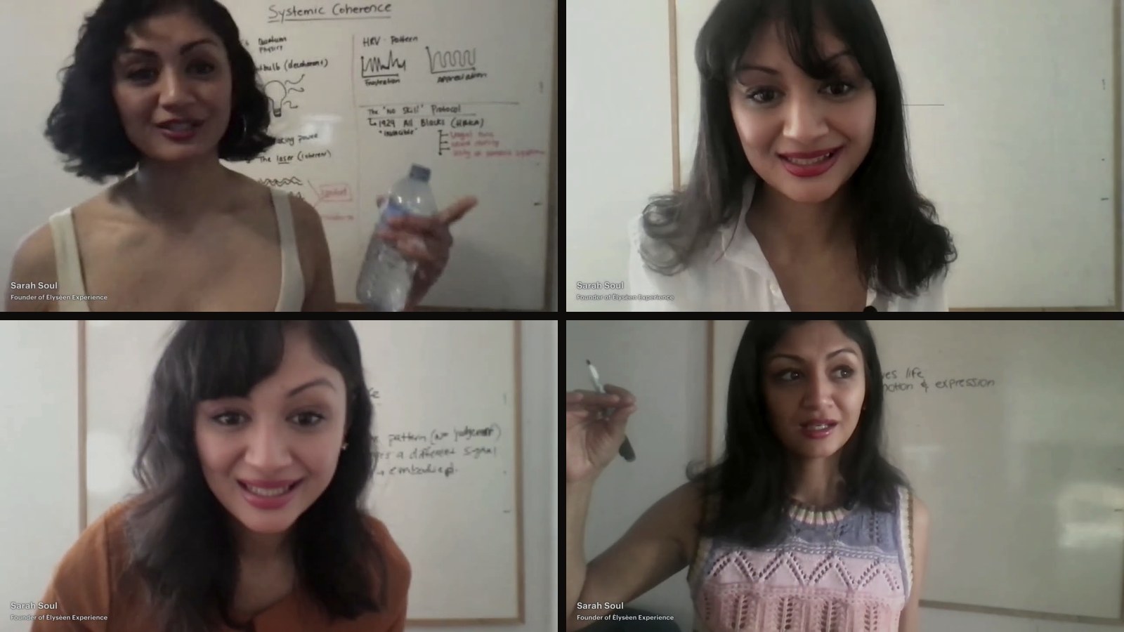 A collage of stills from Sarah Soul's Open Sessions